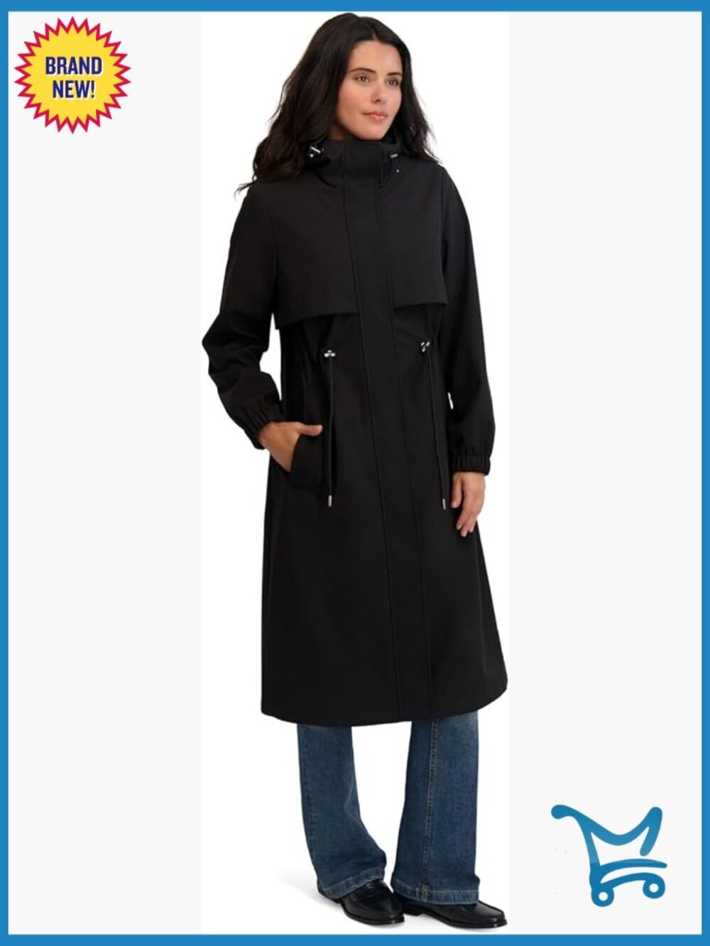 Softshell Trench Coat – Lightweight Rain Jacket With Detachable Hood,